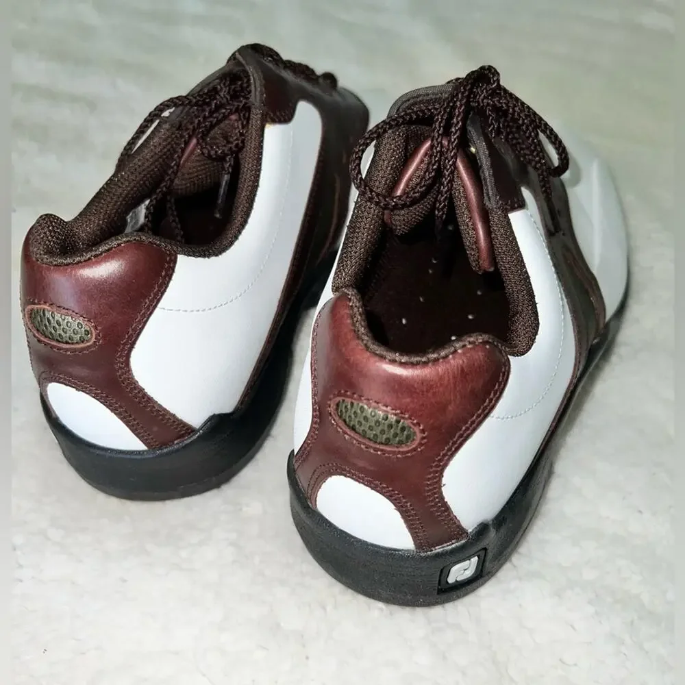Footjoy Super Lites White/Brown - size 10‎